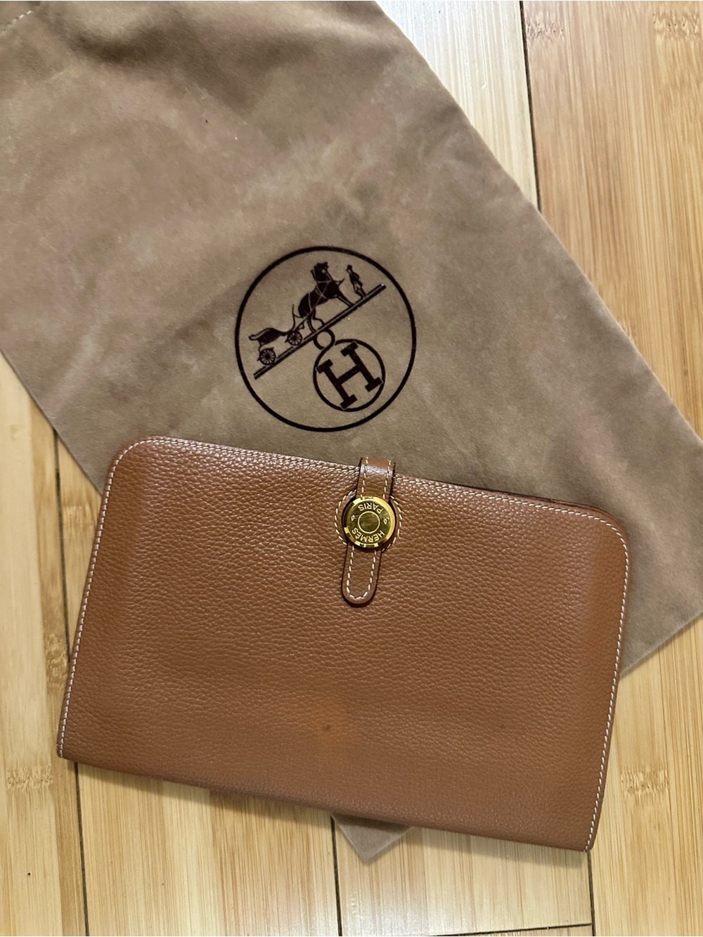 Hermes Togo Dogon Duo Wallet Gold
